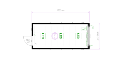 20' Premium Bürocontainer/Wohncontainer | Variante 1